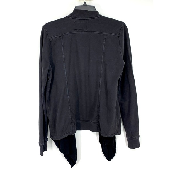 Lucky Brand Cardigan Gray Black Drape Open Front Womens Size Large - Picture 5 of 9